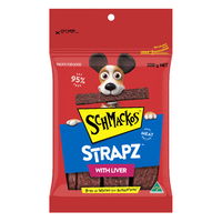 Schmackos Strapz with Liver Real Meat Recipe Dog Treats 