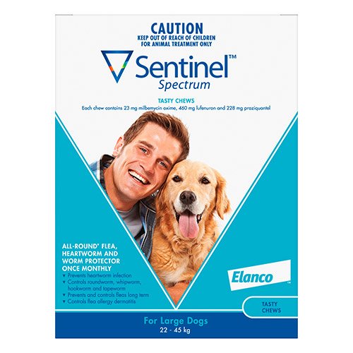 Sentinel Spectrum Tasty Chews For Large Dogs 22 To 45Kg (Blue)