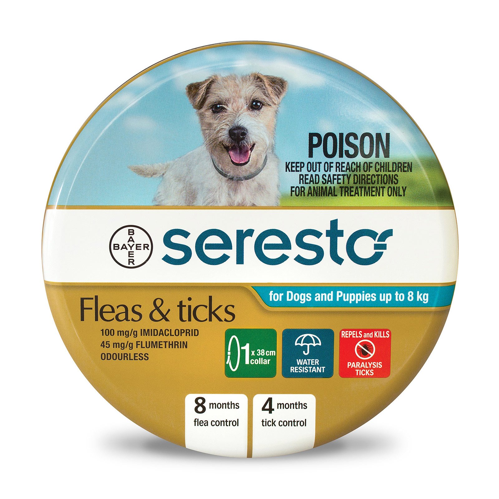 Seresto Flea and Tick Collar  for Dogs under 8 Kg (Blue)