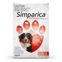 Simparica Chewables 120MG for XLarge Dogs 40.1-60KG (RED)