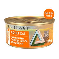 Trilogy Adult Cat Grain Free Farm Raised Chicken in Rich Bone Broth Wet Cat Food 85gm