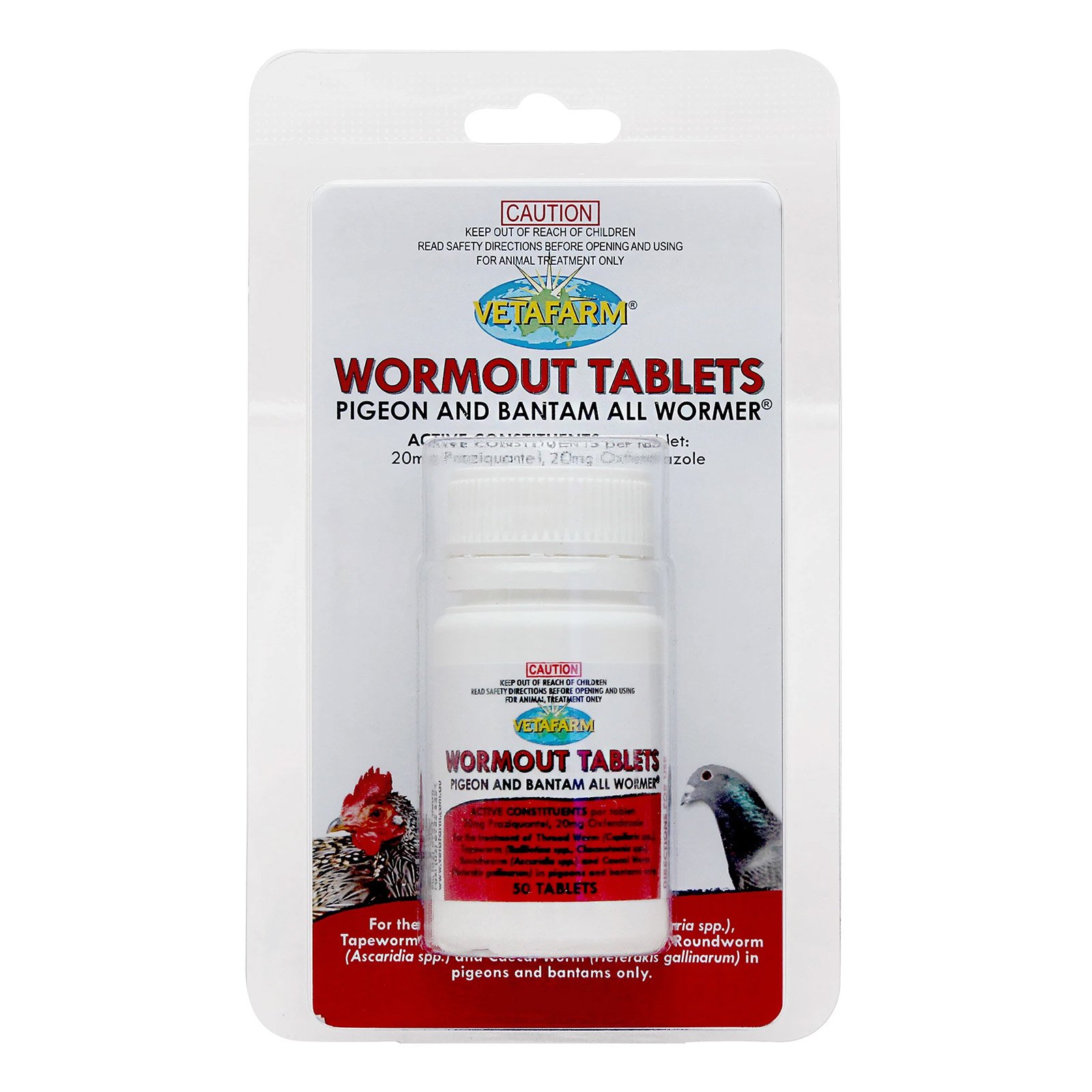 VetaFarm Wormout Tablets for Pigeons and Bantams Tablets