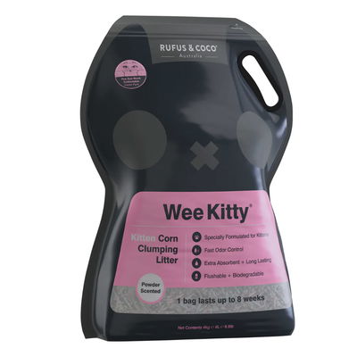 Rufus & Coco Wee Kitty Kitten Corn Clumping Cat Litter