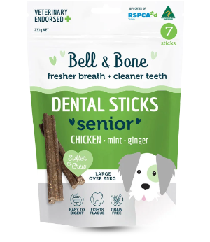 Bell and Bone Senior Dental Sticks Chicken Mint and Ginger For Large Dogs