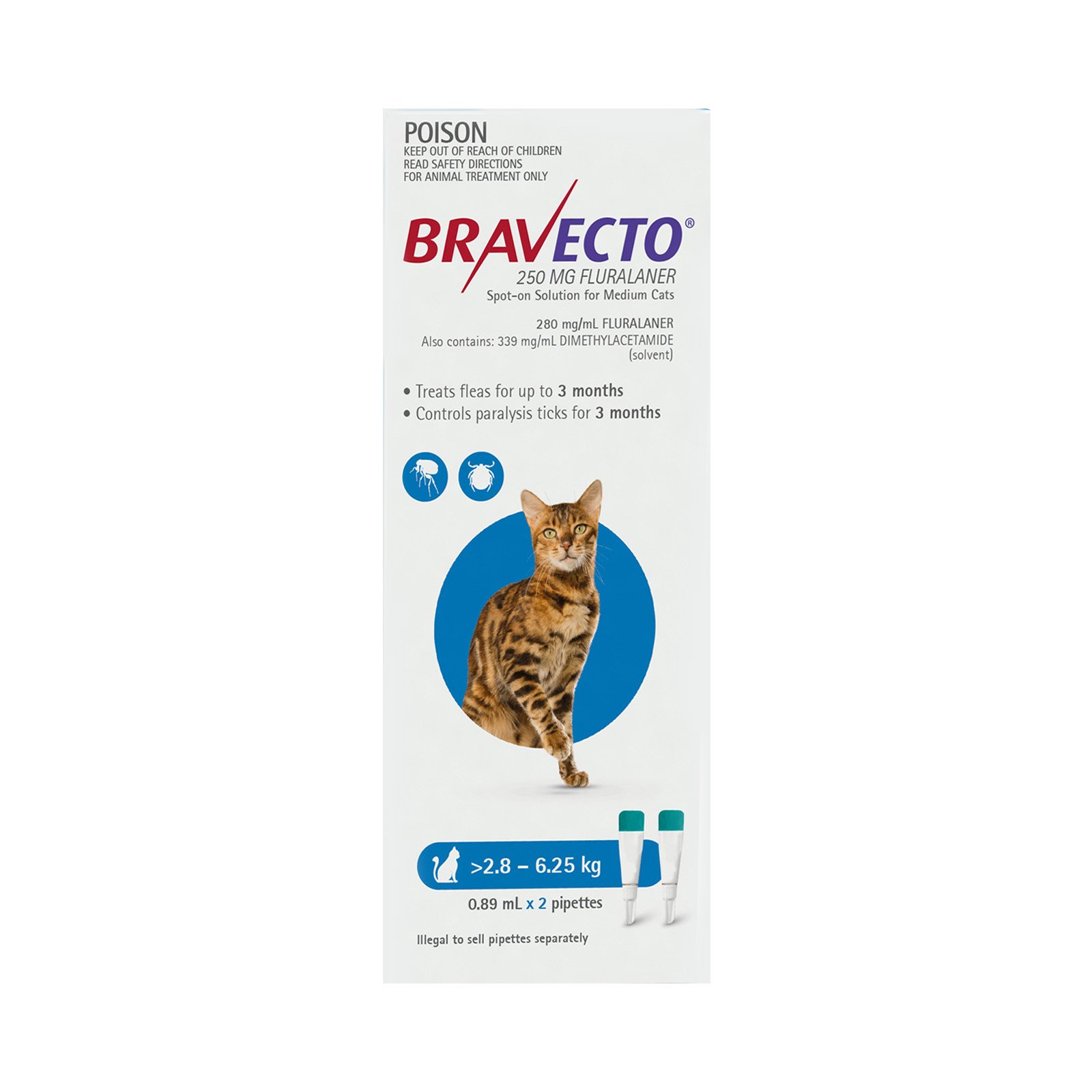 Buy Bravecto Spot On For Small Cats (1.2 2.8 kg) Light Green Online