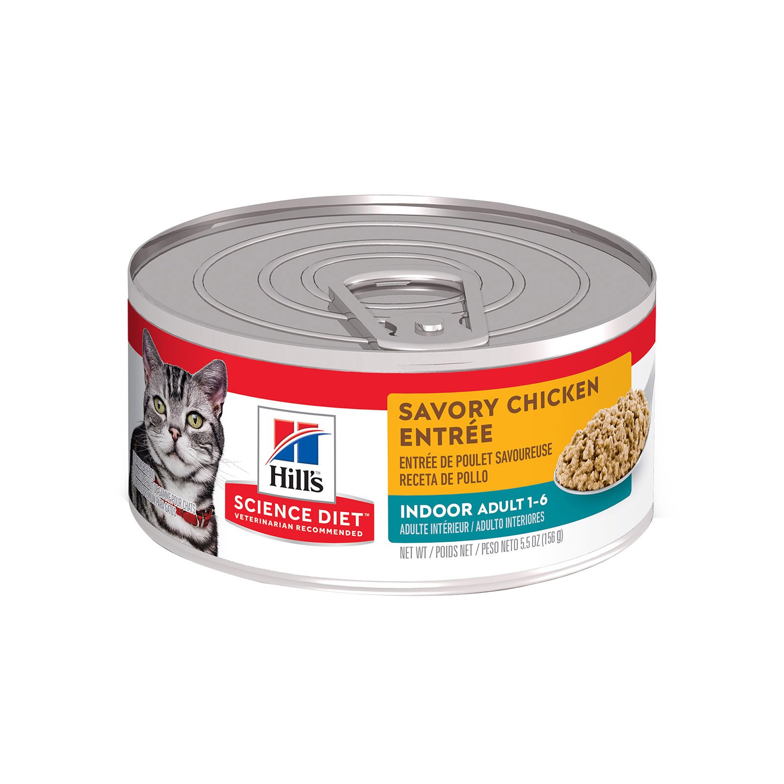 Hill's Science Diet Adult Indoor Savory Chicken Entrée Canned Wet Cat Food 156 Gm