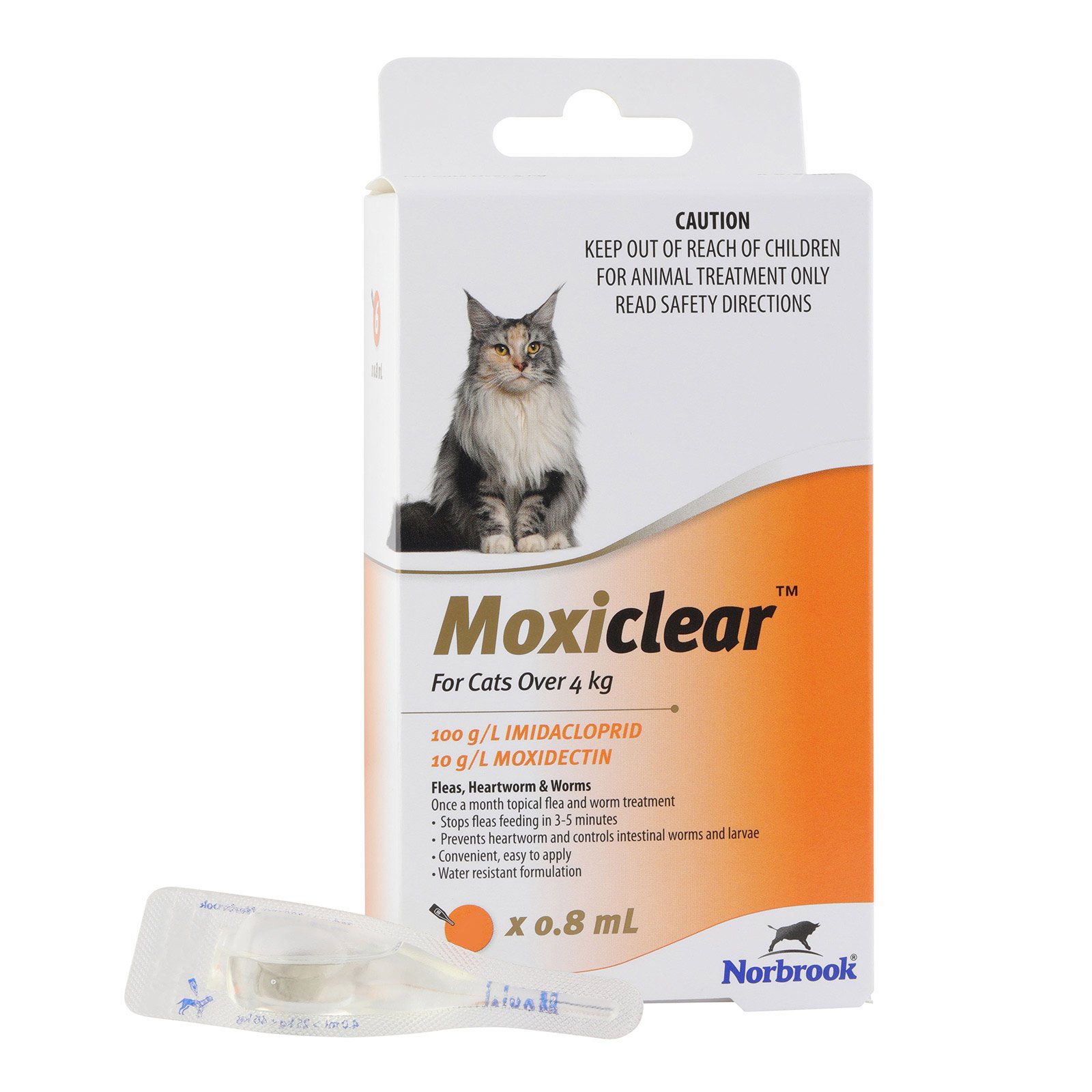 Moxiclear for Cats Over 4 kg (Orange)