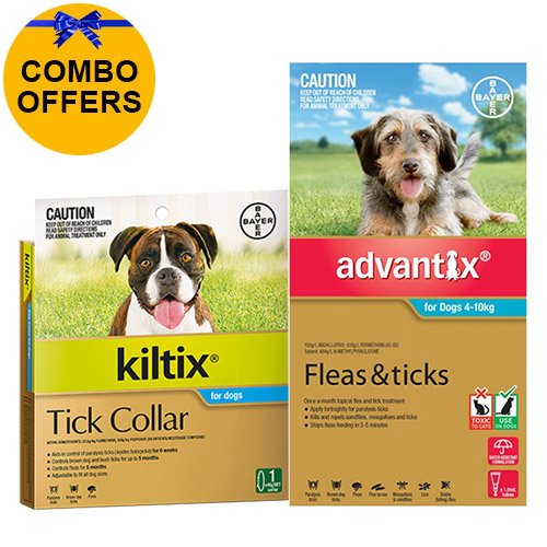 Advantix & Kiltix Combo for Medium Dogs 4-10kg (Aqua)