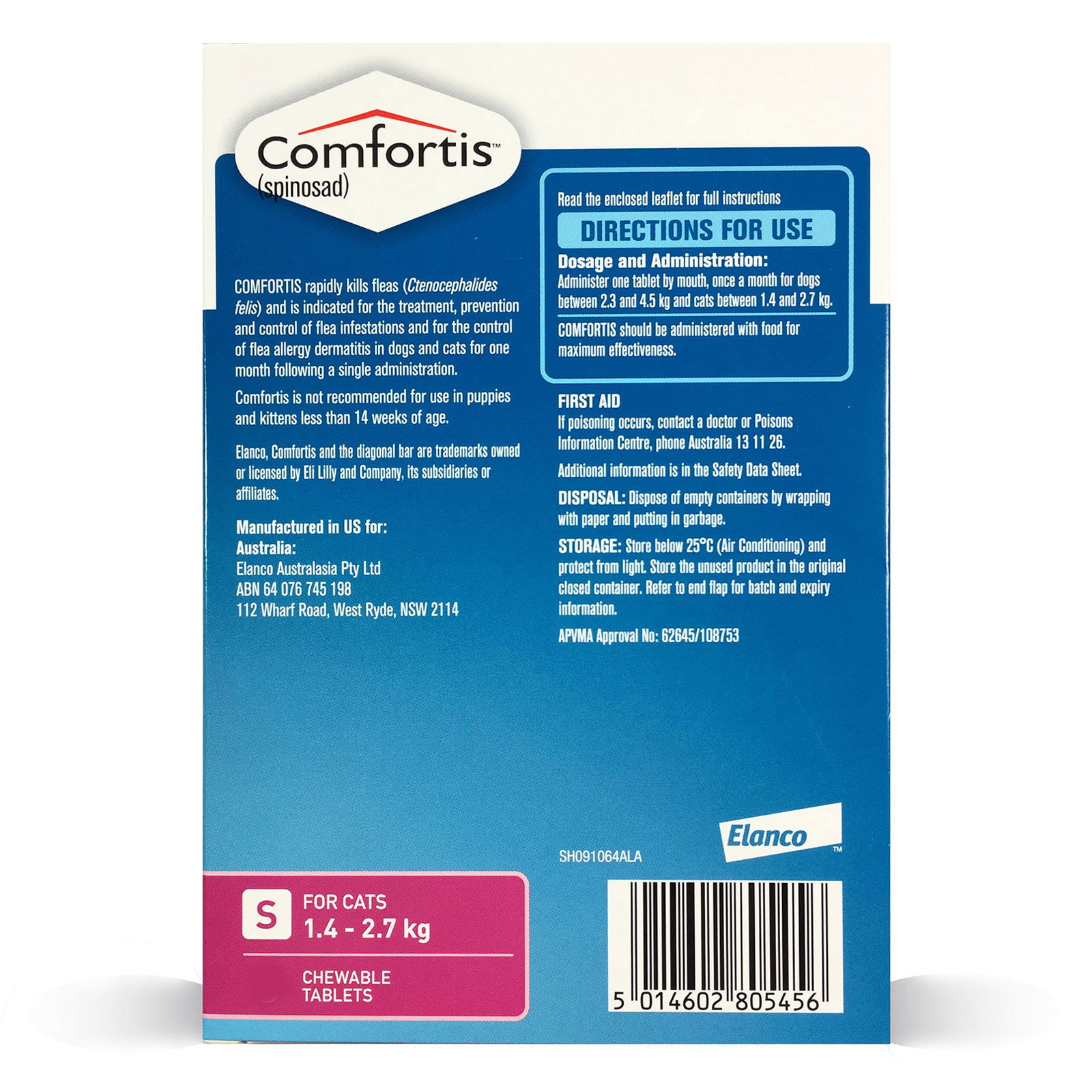 Comfortis Chewable Tablets for Cats and Dogs - Free Shipping