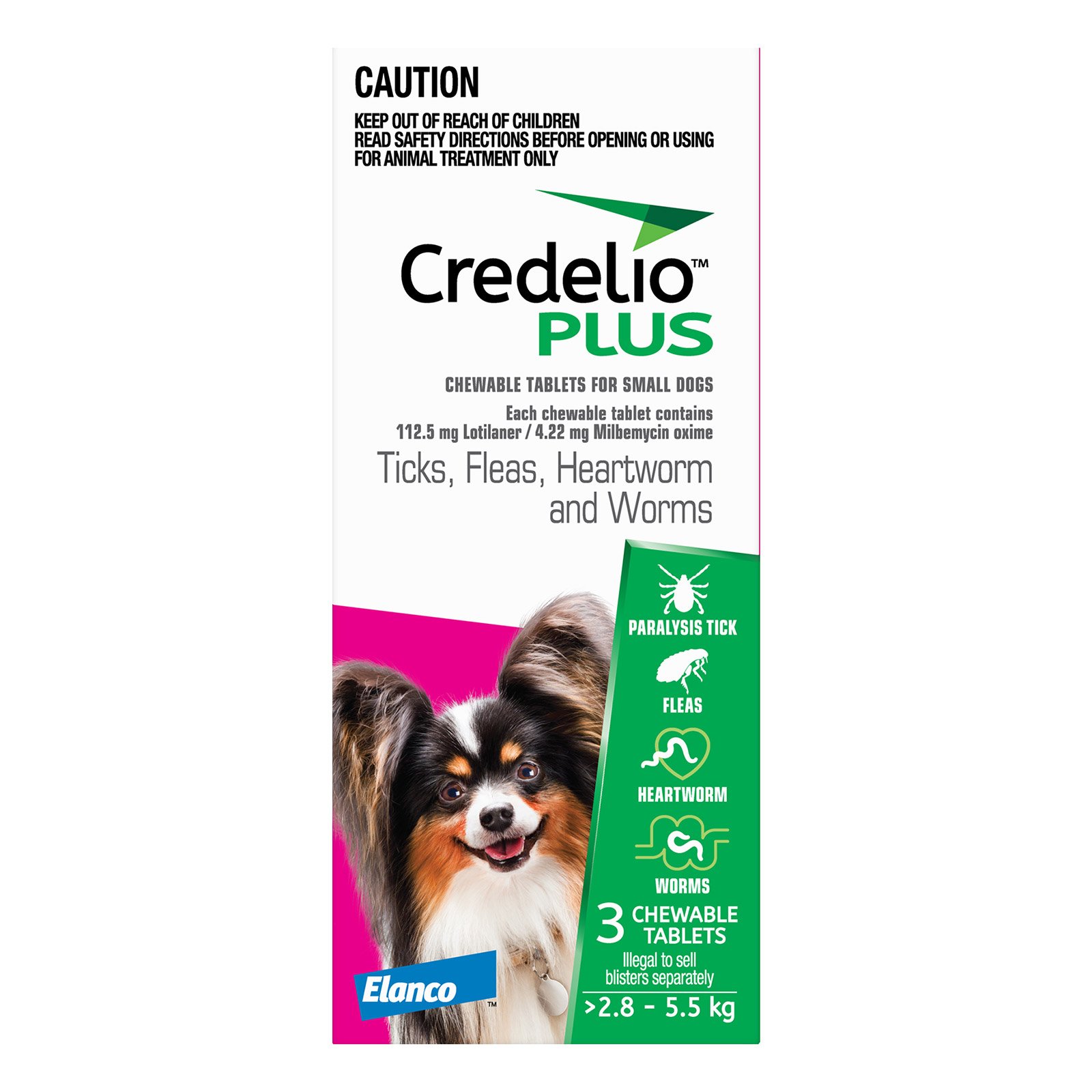 Credelio Plus For Small Dogs 2.8 - 5.5 Kg Pink