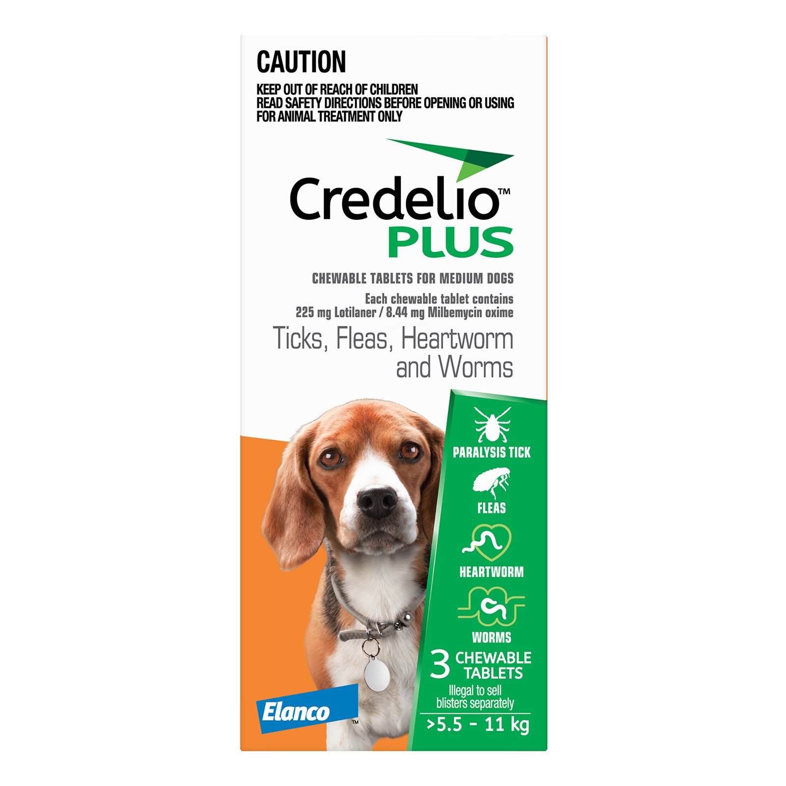 Credelio Plus For Medium Dogs 5.5 - 11 Kg Orange