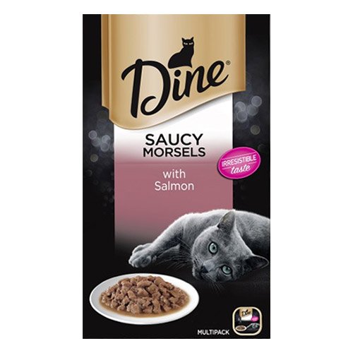 Dine Cat Adult Multipack Saucy Morsels Salmon 85g X 7 Cans