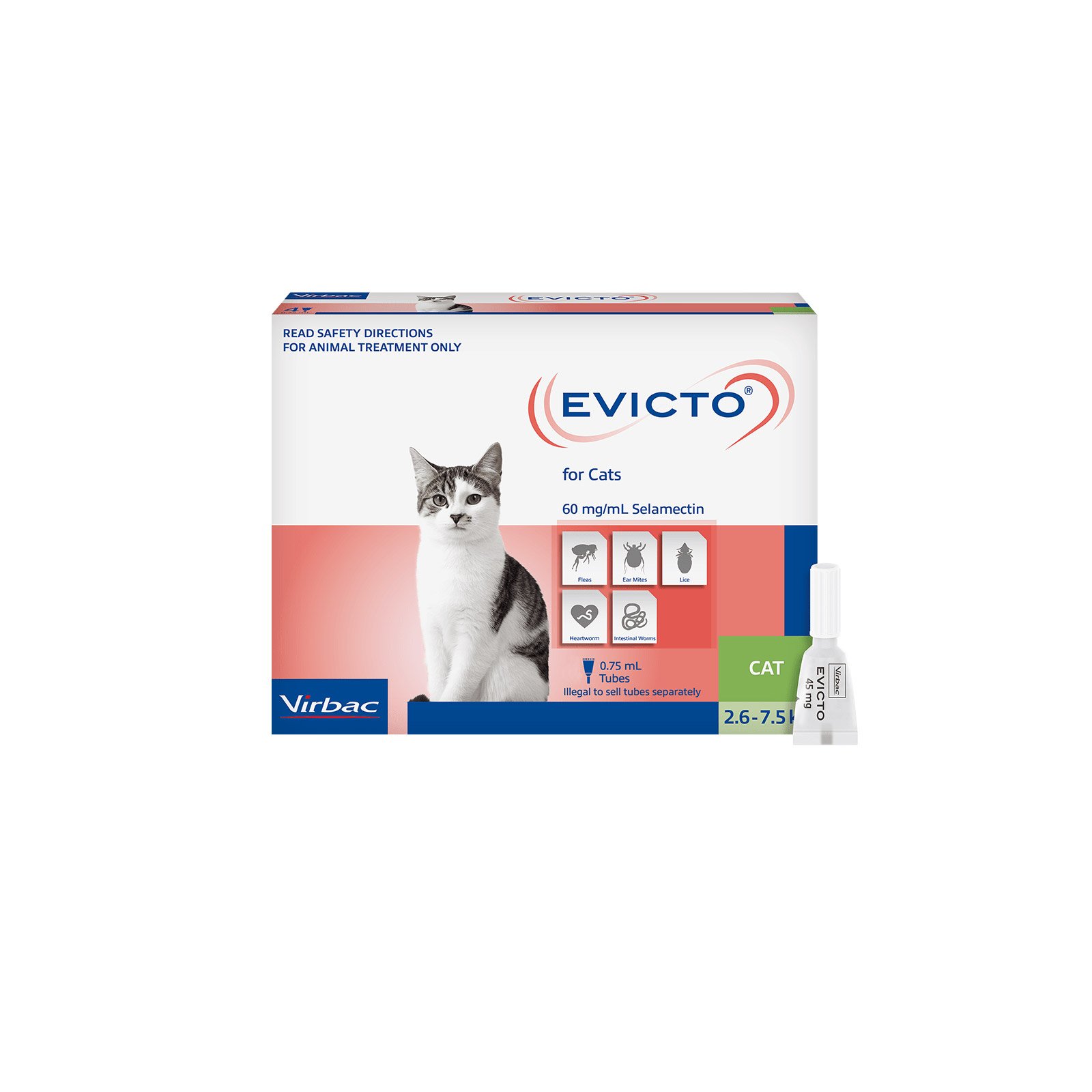 Evicto Spot-on For CATS 2.6-7.5KG (GREEN)