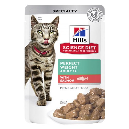 Hill's Science Diet Adult Perfect Weight Salmon Cat Food Pouches 85gmX12