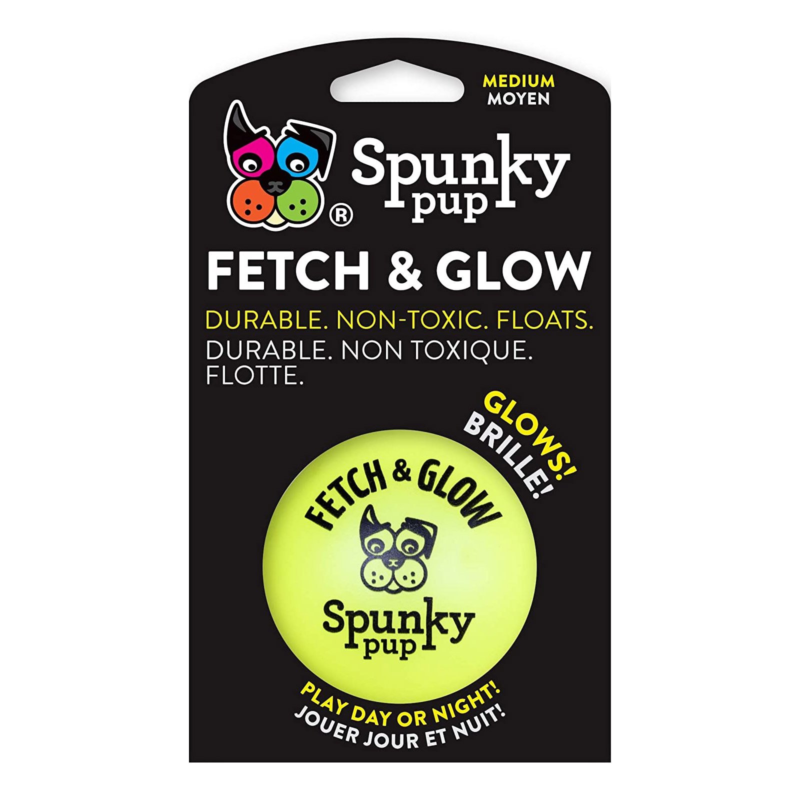 SPUNKY PUP FETCH & GLOW BALL Medium (6cm)