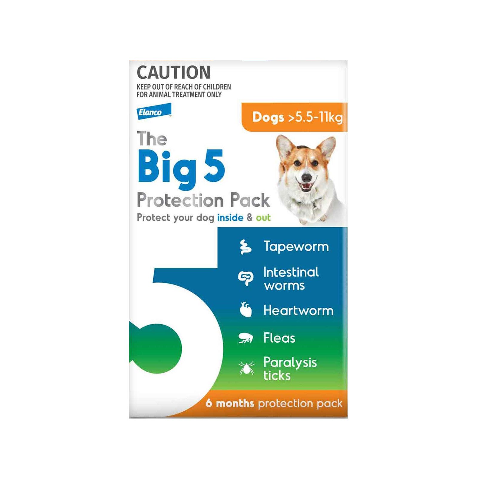 The Big 5 Protection Pack for Medium Dogs (5.5-11 kg) Orange