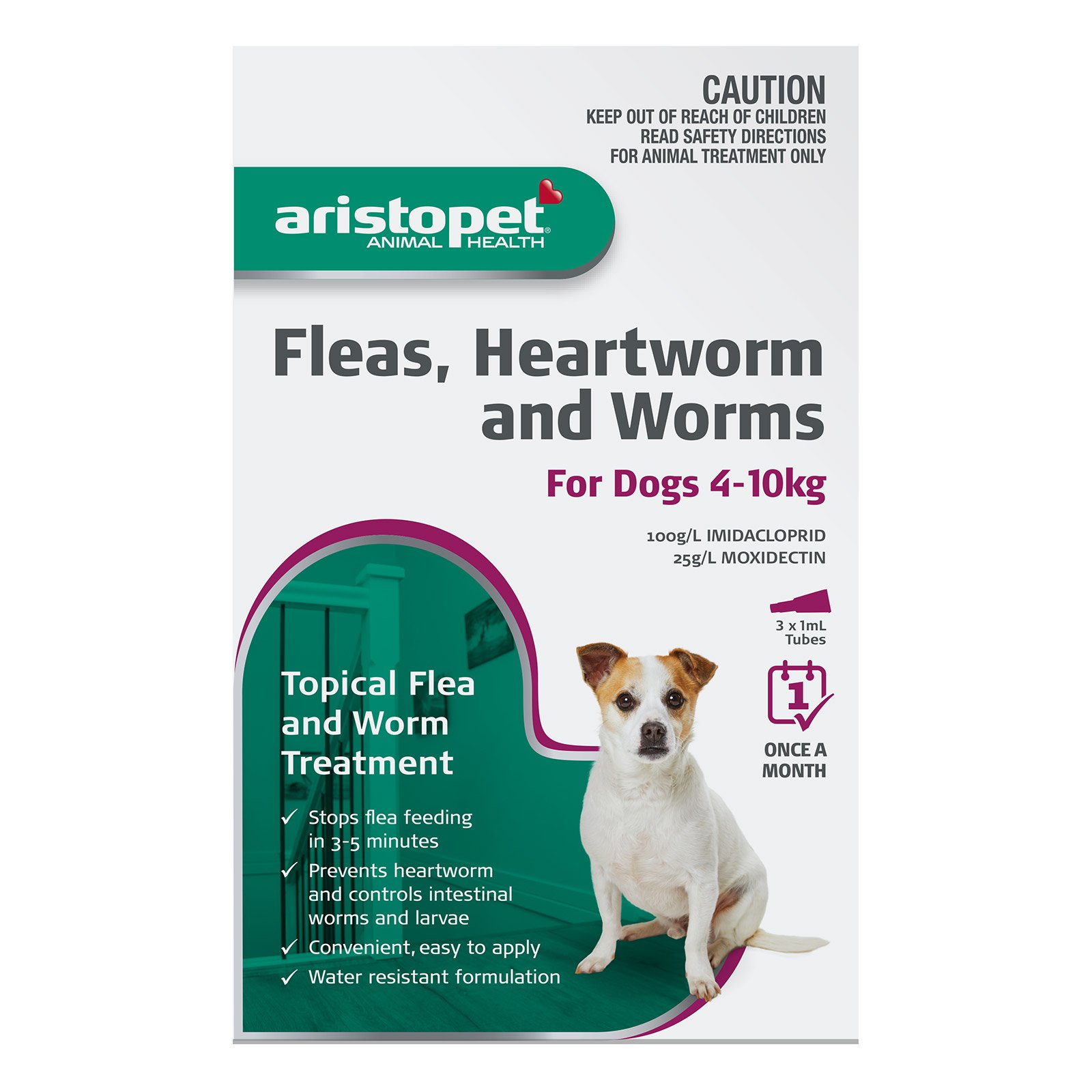 Aristopet Spot-On Treatment for Dogs 4 -10 Kg (Purple)