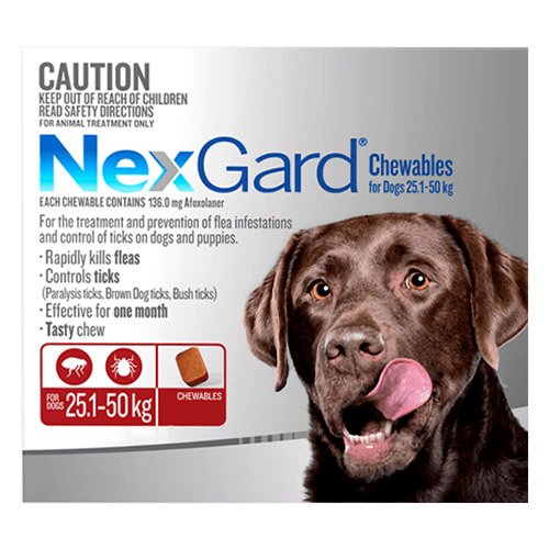 Buy Nexgard Chewables For Large Dogs (25 50 Kg) Red Online