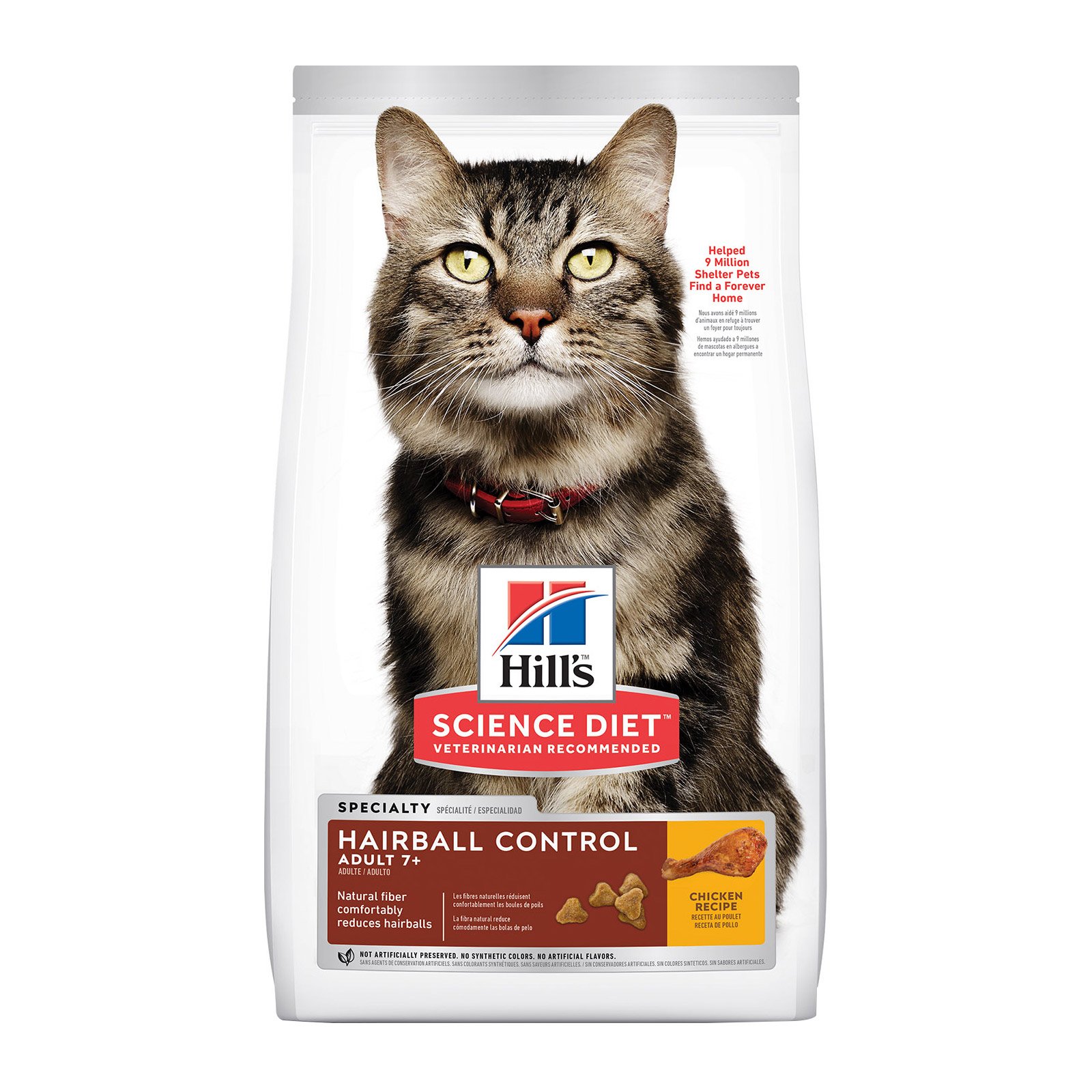 Hill's Science Diet Adult 7+ Hairball Control Chicken Senior Dry Cat Food