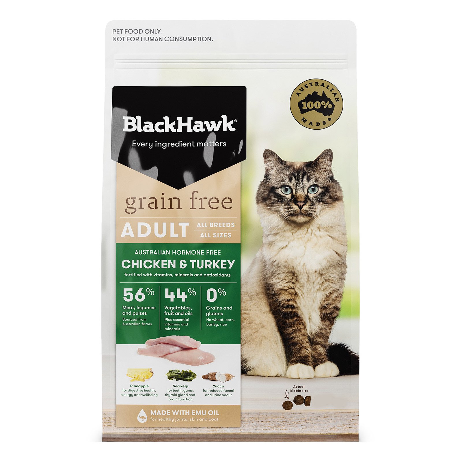 Black Hawk Grain Free Chicken and Turkey Adult Dry Cat Food
