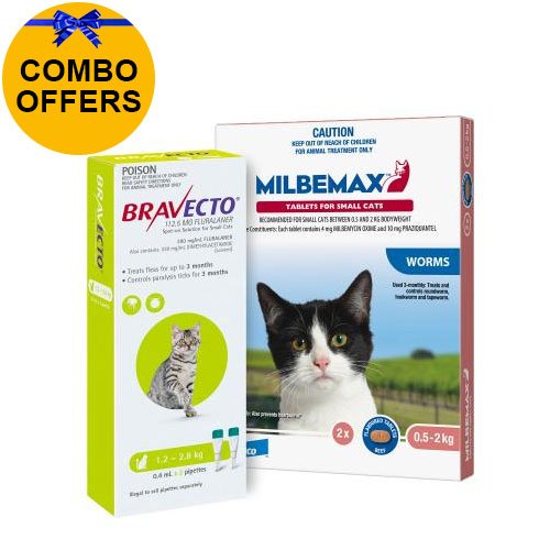 Bravecto Spot On + Milbemax Combo Pack For Cats