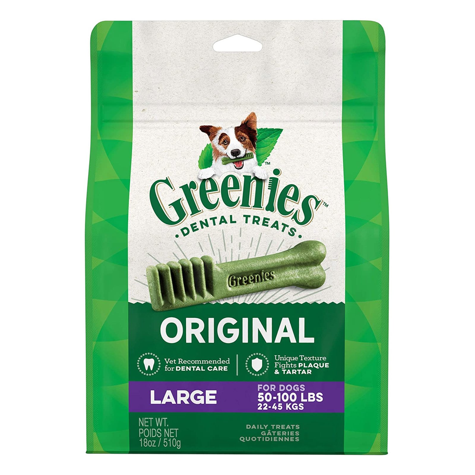 Greenies Original Dental Treats Large For Dogs 22-45 Kg  340 Gms