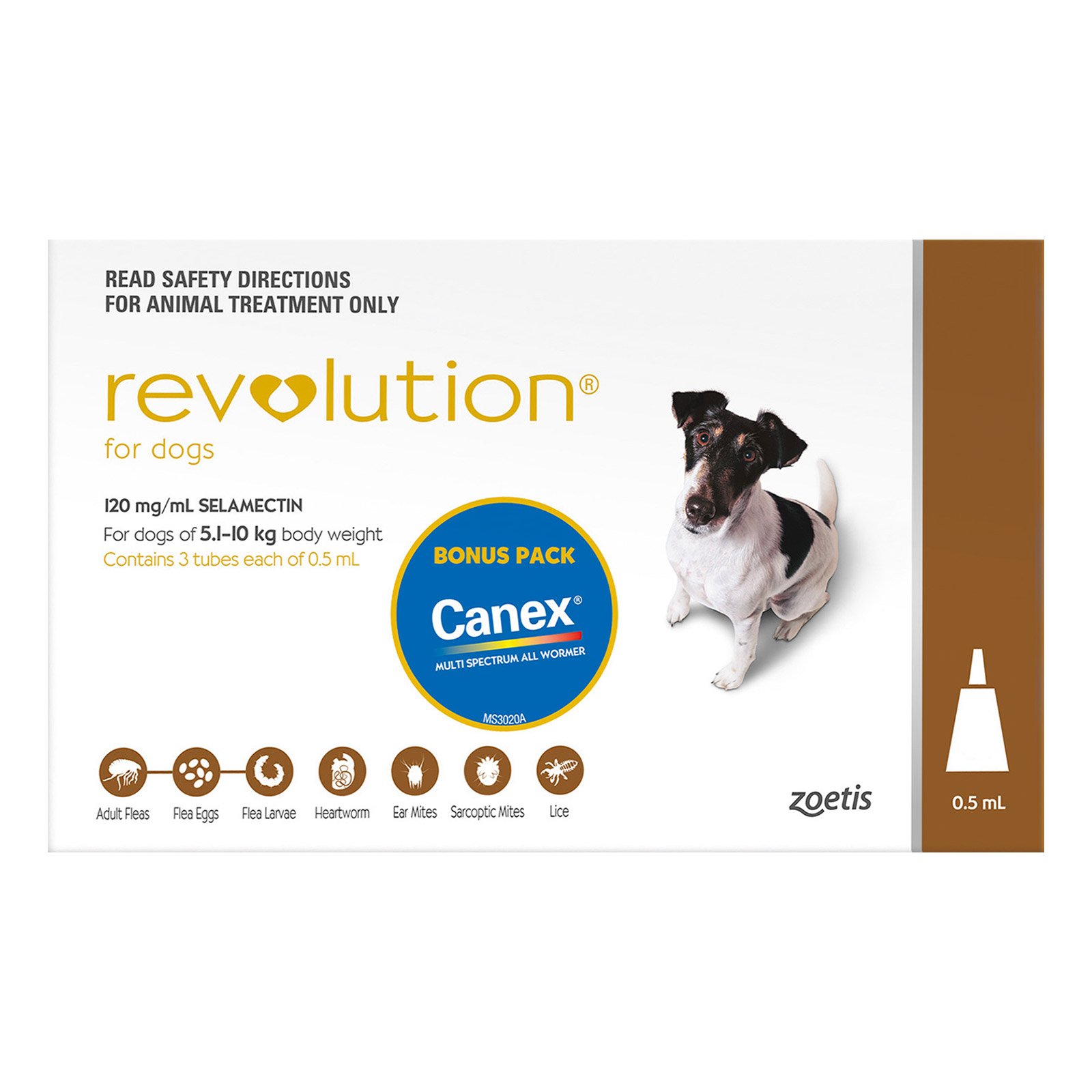 Revolution For Small Dogs 5.1 To 10Kg (Brown)